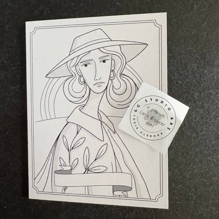 Carte à colorier  Lady Boheme