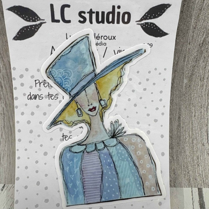 Autocollant Lady chapeau